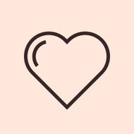 Heart modern minimal outline flat icon