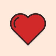 Heart color outline flat icon