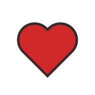 Heart flat color outline modern minimal icon