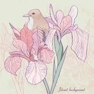 graceful floral background with bird N2