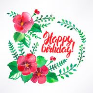 greeting card with watercolor flowers N2
