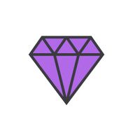 Diamond flat modern minimal color outline icon N2