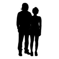Vector silhouette of a couple N18