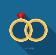 Vector wedding rings icon