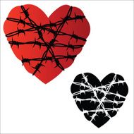 Heart in barbed wire