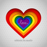 Rainbow vector heart celebrate the equality of love N2