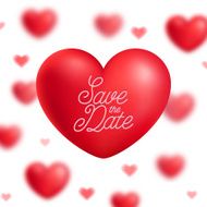 Save the date vector illustration red hearts background