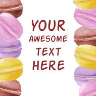 Vector watercolor macaron frame