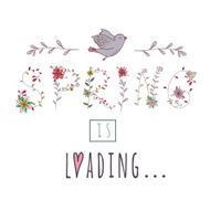Floral elements of vintage Phrase Spring is loading