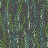 Algae seamless pattern Green long Plant into sea N2