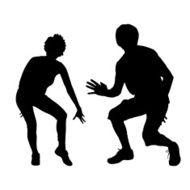 Vector silhouette of a couple N20