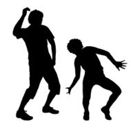 Vector silhouette of a couple N21