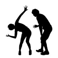 Vector silhouette of a couple N22