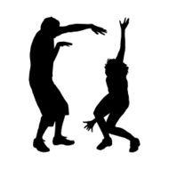 Vector silhouette of a couple N23