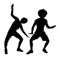 Vector silhouette of a couple N25