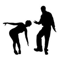 Vector silhouette of a couple N26