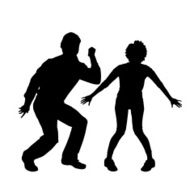 Vector silhouette of a couple N31