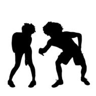 Vector silhouette of a couple N32