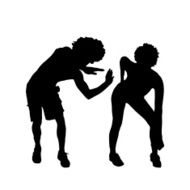 Vector silhouette of a couple N33