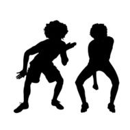 Vector silhouette of a couple N34