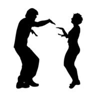 Vector silhouette of a couple N37
