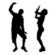Vector silhouette of a couple N38