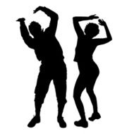 Vector silhouette of a couple N39