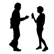 Vector silhouette of a couple N41