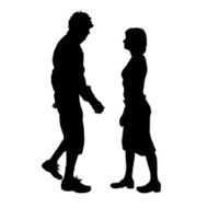 Vector silhouette of a couple N43