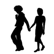 Vector silhouette of a couple N44