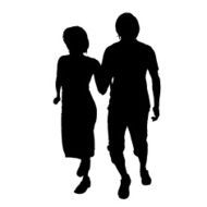 Vector silhouette of a couple N45