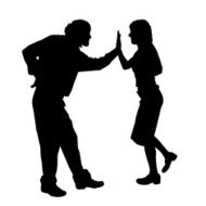 Vector silhouette of a couple N47