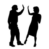 Vector silhouette of a couple N48