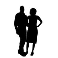 Vector silhouette of a couple N49