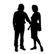 Vector silhouette of a couple N61