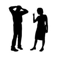 Vector silhouette of a couple N62
