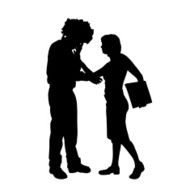 Vector silhouette of a couple N64