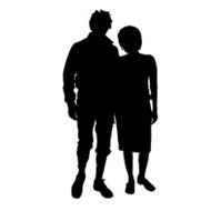 Vector silhouette of a couple N70