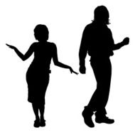 Vector silhouette of a couple N73