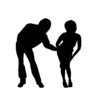 Vector silhouette of a couple N75