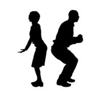 Vector silhouette of a couple N76