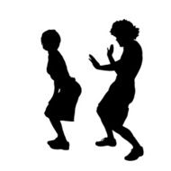 Vector silhouette of a couple N77