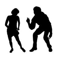 Vector silhouette of a couple N82