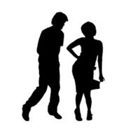 Vector silhouette of a couple N83