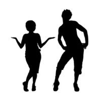 Vector silhouette of a couple N84