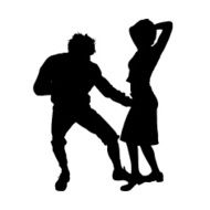 Vector silhouette of a couple N85