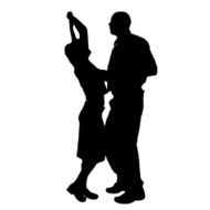 Vector silhouette of a couple N86