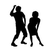 Vector silhouette of a couple N87