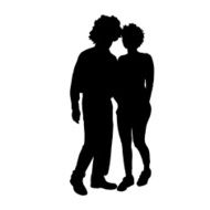 Vector silhouette of a couple N89