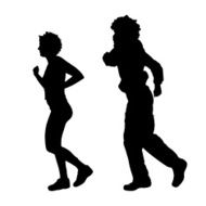 Vector silhouette of a couple N90